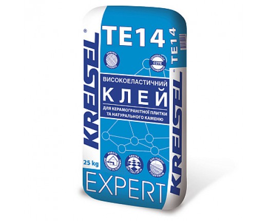 EXPERT TE14 Високоеластичний клей для керамогранітної плитки та натурального каменю, 25кг